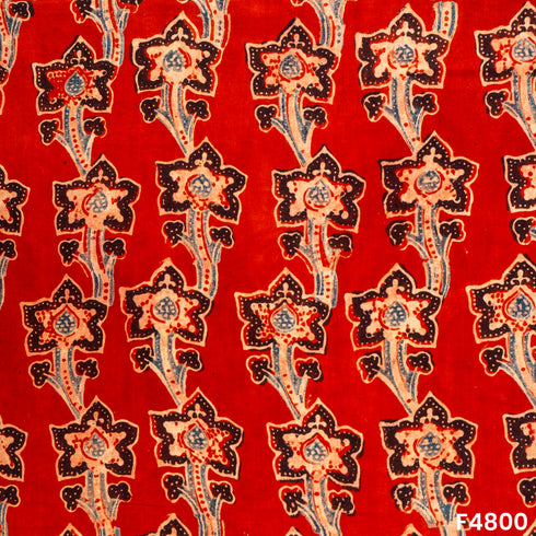 Ajrak Print Cambric Cotton Fabric- F4800